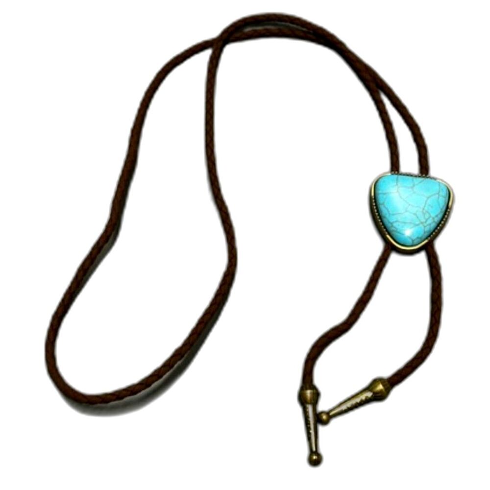 NWT Western Style Faux Turquoise, Bronze Color, Bolo Tie, Necktie, Unisex